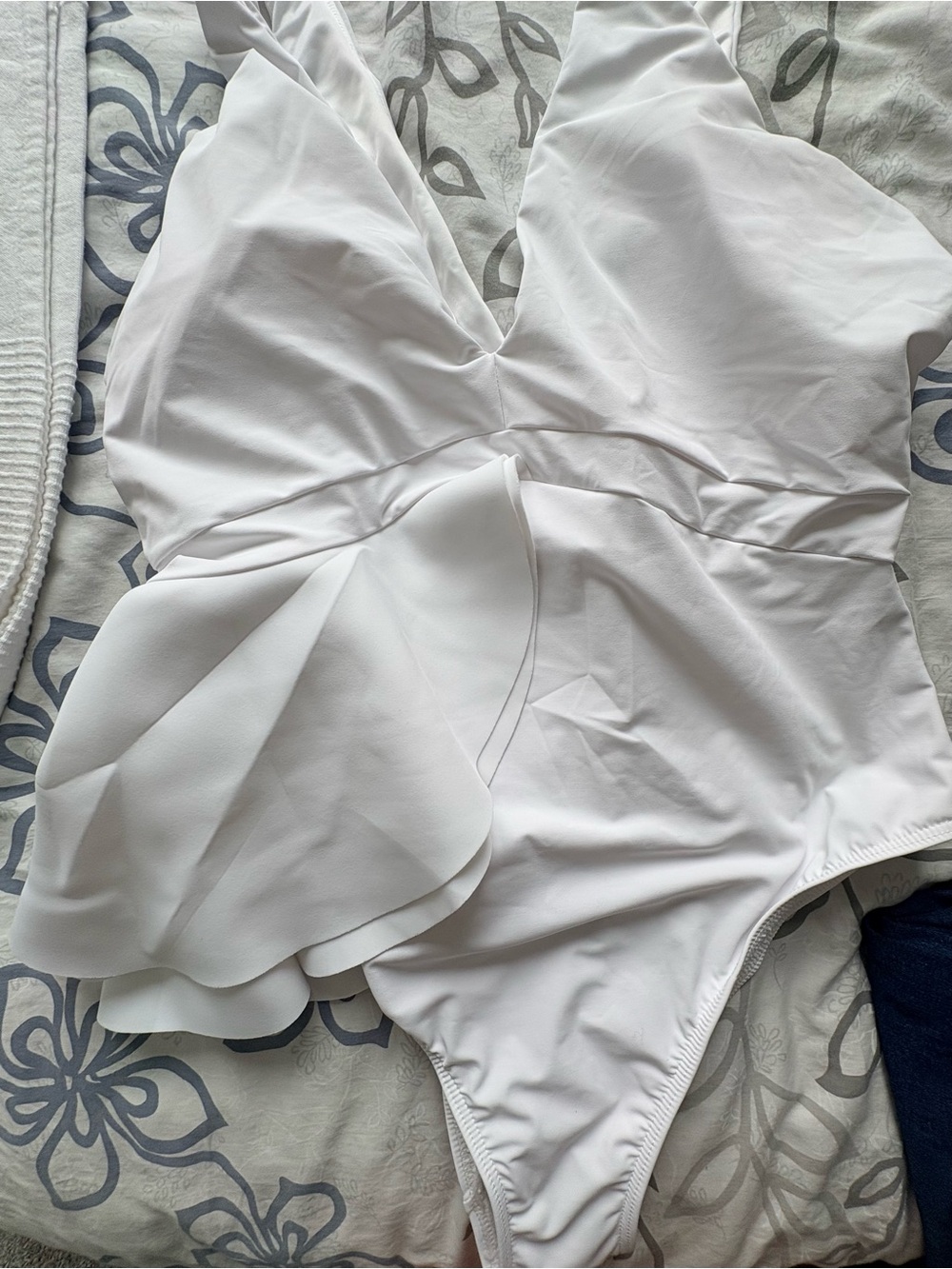 Eloquii White Ruffle One-Piece Swimsuit